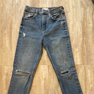 Zara Ripped Straight Cut Jeans